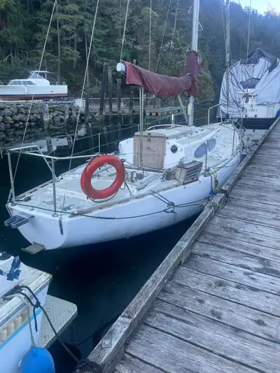 Sloop-sleeps 4- one off- built in Nanaimo . A 3m beam and draws 2m- modified full keel- A fixer uppe...