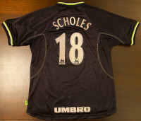 1998-1999 Manchester United *Treble* Third Jersey - Scholes - M