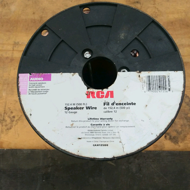RCA spool of 12 gauge speaker wire - New! in Stereo Systems & Home Theatre in Winnipeg