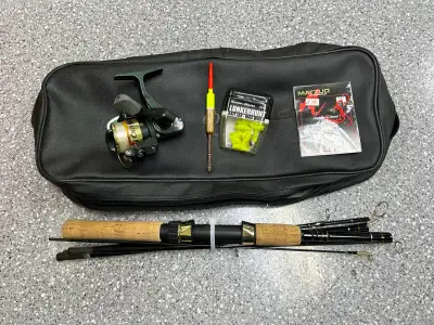 Mitchell Deluxe Fishing Kit Comes with Case Bait Worms Bobber Reel And hooks Item #132958 WE BUY GOL...