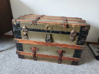 Vintage wooden steamer trunk