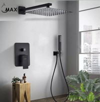 MAX Square Shower System Two Functions With Valve Matte Black