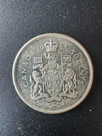 1964 Canadian 50 Cent Coin, View more