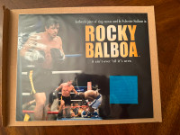 Stallone 8x10 Photo with Screen Used Boxing Ring Swatch