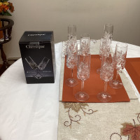 8 champagne glasses crystal