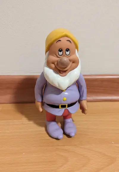 Vintage Snow White Seven Dwarfs Sneezy Vinyl Rubber Figurine, View more