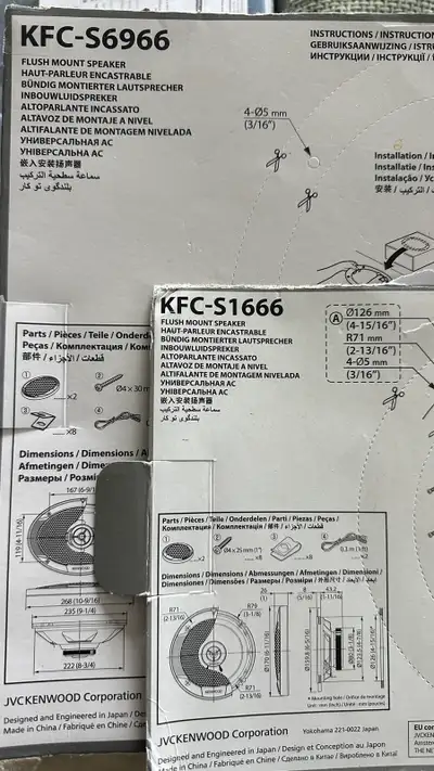Unused Kenwood Car Speakers (KFC-S6966 & KFC-S1666) – 2003 (7th gen) Honda Civic Ready Description:...