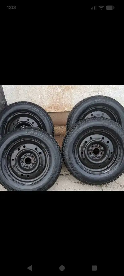 Set of 4 tires on rims with lots of tread left and ready to install. Asking 250 for the set. Spares...