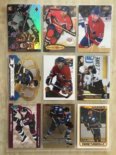 Lot de 13 cartes de hockey différentes - Pierre Turgeon, View more