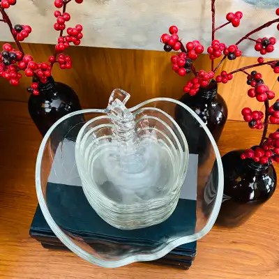 MCM 60s/70s Hazel Atlas Orchardware Clear Bowl Set - 6 piece, View more