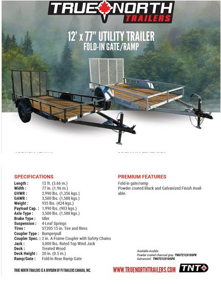 2024 True North Galvanized Trailers - NEW STOCK in Cargo & Utility Trailers in Bedford - Image 3