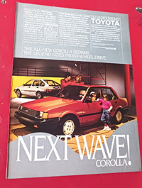 1984 TOYOTA COROLLA NEXT WAVE VINTAGE CAR AD - AFFICHE AUTO