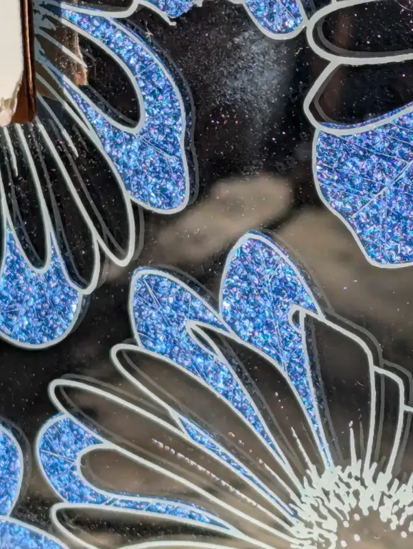 Retro Partial Box Glas-Tile 12x12" Blue Floral Wall Mirror Tiles in Home Décor & Accents in London - Image 7