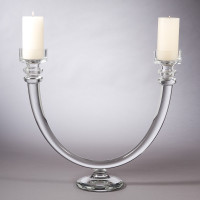 Global Views Abra 2-Lite Glass Tube Candle Holder