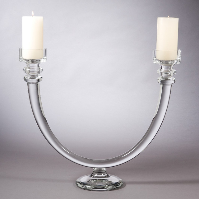 Global Views Abra 2-Lite Glass Tube Candle Holder in Home Décor & Accents in Burnaby/New Westminster