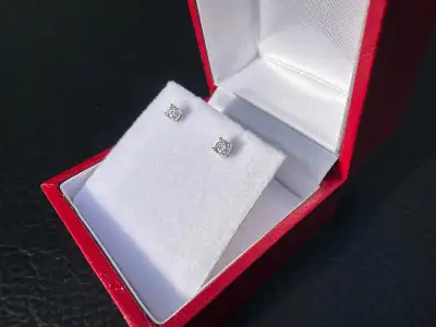 #577 - .20 Carat Natural Diamond Screwback Studs, 14k Gold, View more