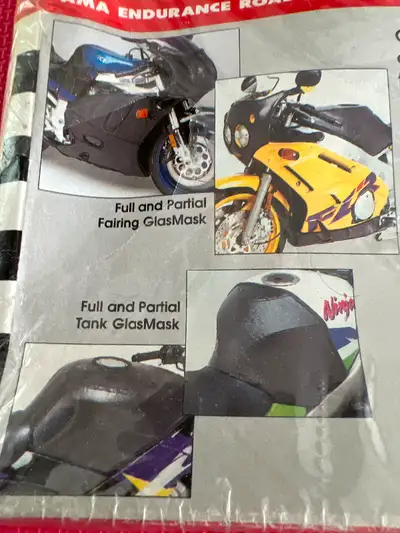 New in Box Glasmask cover Kawasaki Concours Black leatherette Tank Pad Cover Protector Old School lo...