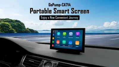 GoPump CA714 is a brand new portable vehicle-mounted screen with high quality and easy installation....