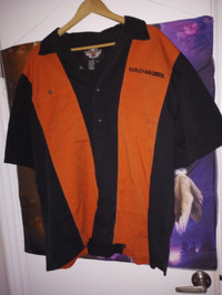 Black/Orange Classic Harley Davidson shop shirt