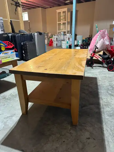 Solid wood coffee table. Great for rustic look for a cottage, cabin or home
