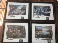 Set of 4 Ken Zylla Signed Commemorative Art Prints