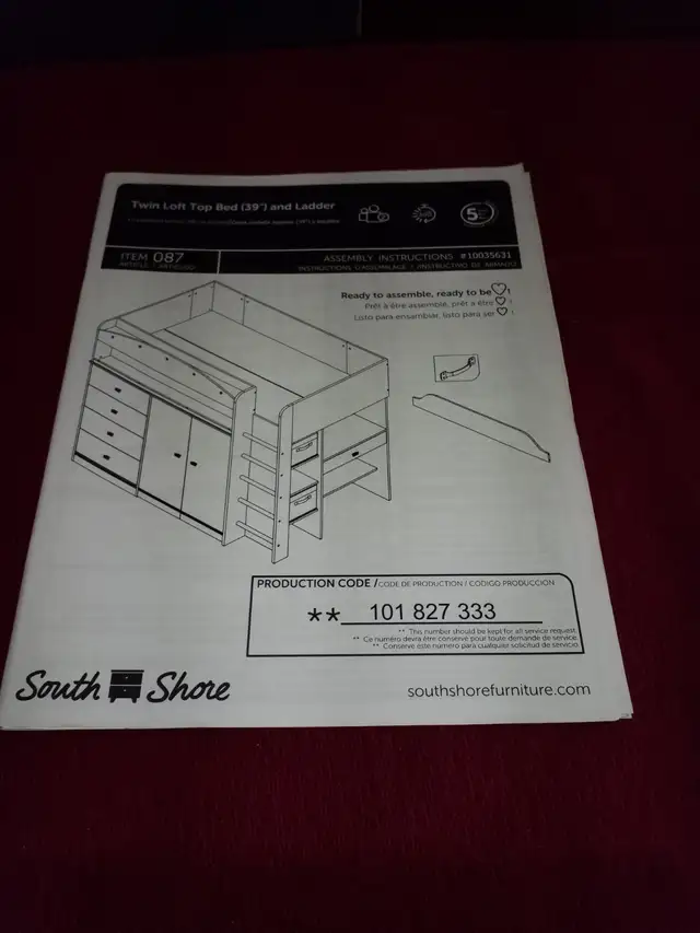 Lit mezzanine simple avec bureau de 39'' in Beds & Mattresses in Longueuil / South Shore - Image 10