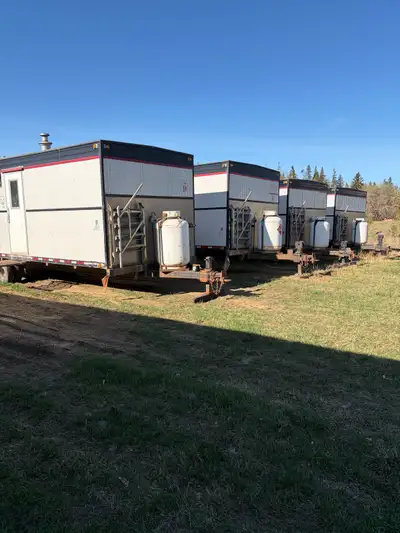 2012/13 wheeled wellsite shacks Tandem dually axles, bathroom , 1 and 2 bedrooms, laundry, propane f...