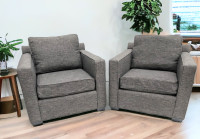 Free Delivery -Grey Crate & Barrel Arm Chair Set