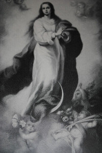 1907 Wood Engraving (Photoxylograph) - Virgin Mary - WOW!!