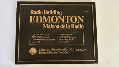 Canadian Broadcasting Corporation Societe Radio Canada Official plaque which hung outside CBC Radio...