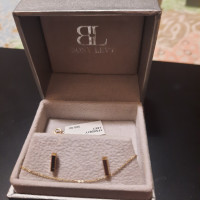 NEW 14K Gold Bar Studs And Necklace Box Set by BONY LEVY