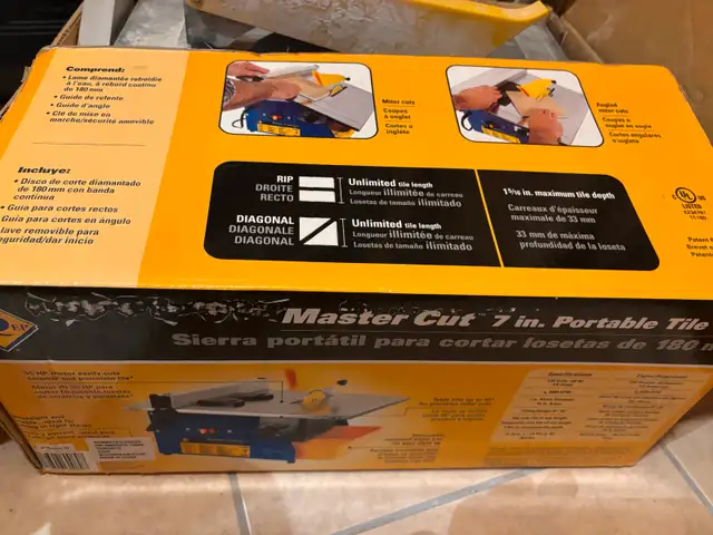 Mastercraft wet tile saw63010223750145123