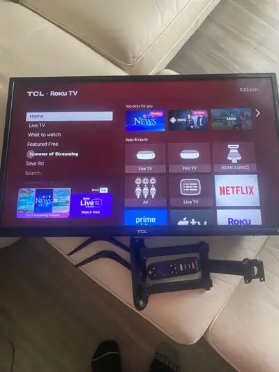 32” TCL tv with wall mount, View more