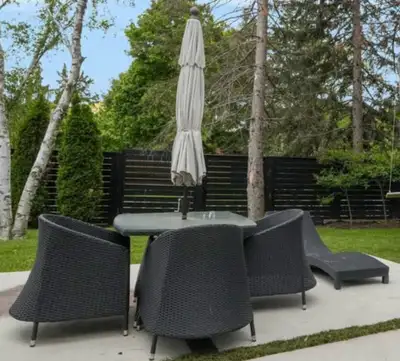 7 PCS Outdoor Patio Wicker Table, 4 Chairs, Sun-bed, Umbrella, View more