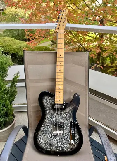 Fender MIJ FSR Telecaster - Black Silver Paisley, View more