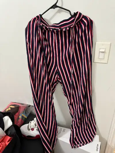 Ladies U2B Stripe Wide Leg Pants XL $25