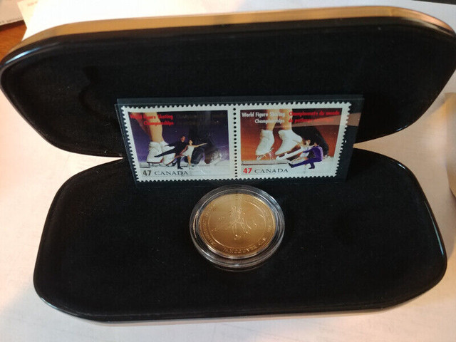 2001 World Figure Skating Championships Stamp & 24Kt. Gold-Plate in Arts & Collectibles in St. Albert