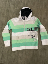 Quicksilver striped zippered hoodie - M