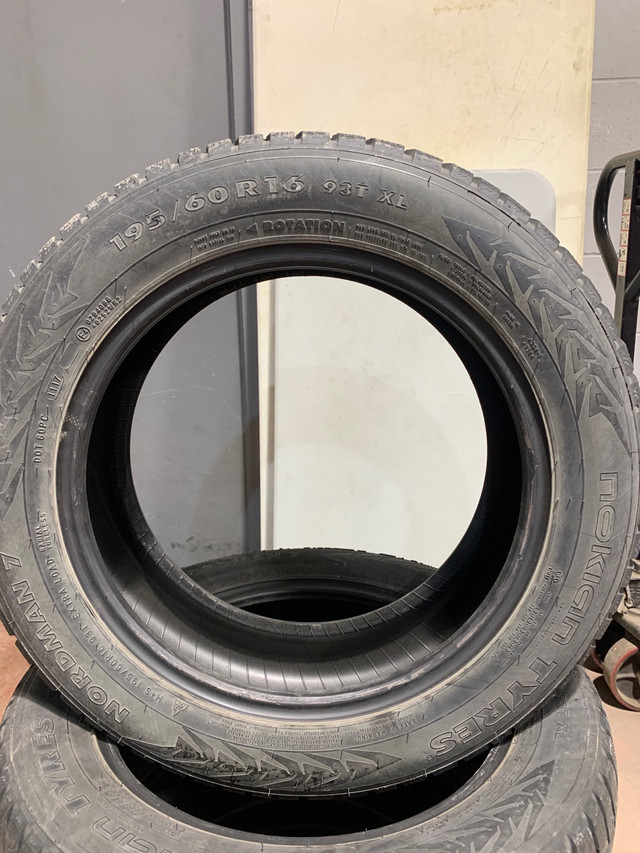 Fairly new Nokian Winter tires 195/60/R16 in Tires & Rims in Vernon - Image 3