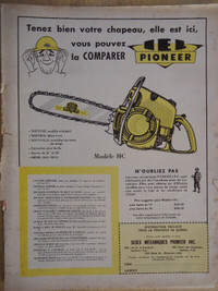 6  Publicités 1960 Scies à Chaînes Mécaniques  Chain Saw  Ads