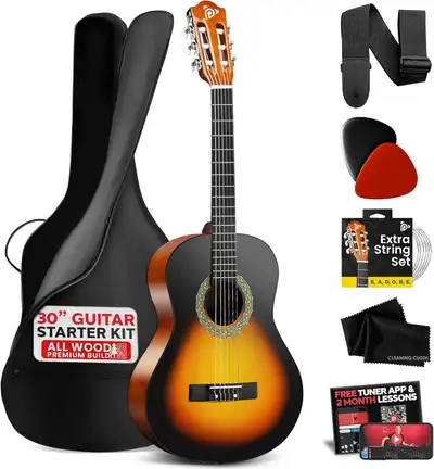 PYLE 30" Nylon String Acoustic Guitar Kit for Youth Beginners -, View more