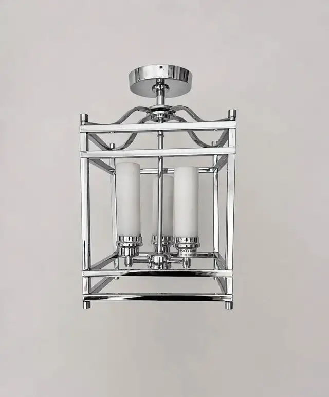 Chrome Semi Flush Light Fixture in Indoor Lighting & Fans in Markham / York Region - Image 2
