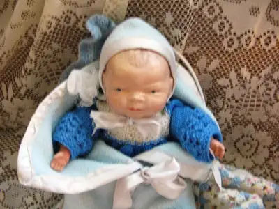 13" GRACE PUTNAM GRUMPY BY-LO 20S COMPO DOLL,BLUE BUNTING #161, View more
