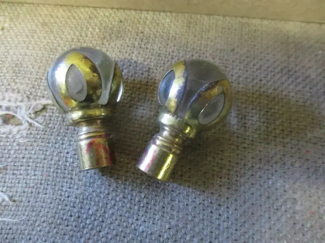 1930s GLASS METAL FINIAL LAMP SHADE TOPS $5.00 EA. VINTAGE CRAFT