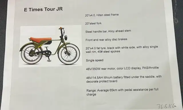 TXED E Times Tour JR Electric Bike in eBike in Calgary - Image 5