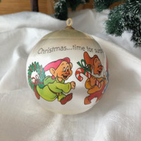 Vintage 1982 Hallmark Disney Seven Dwarfs Satin Ball Christmas