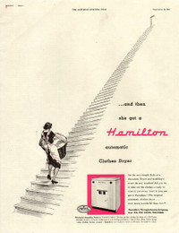 1952 large full page 2-color ad for Hamilton Dryers