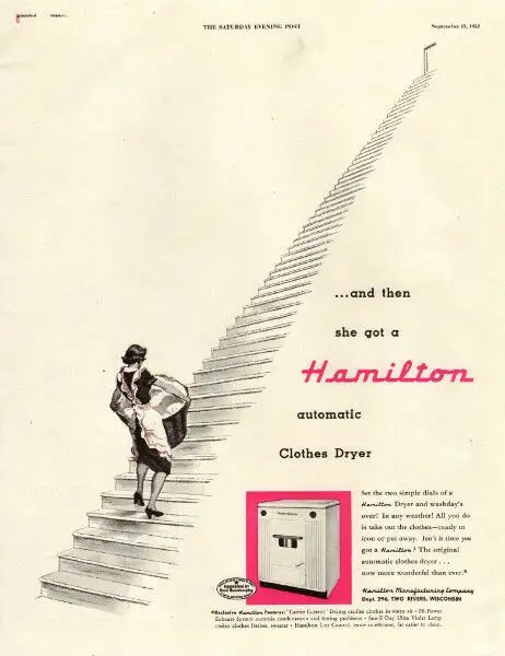 1952 large full page 2-color ad for Hamilton Dryers in Arts & Collectibles in City of Halifax - Image 2