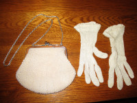 sac à main antique et gants