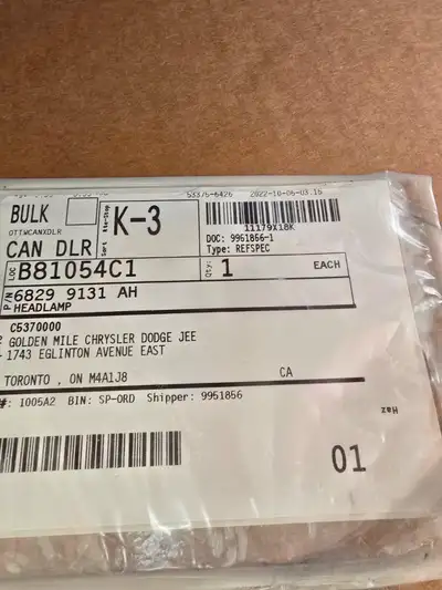 Brand new, still in package Left head lamp, bought for a 2017 Dodge Durango Pick up in Sudbury $500...